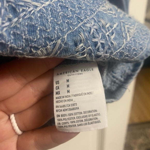 American Eagle Smocked Square Neck Babydoll Top - Picture 8 of 8